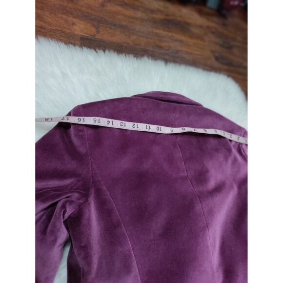 Talbots Purple Velvet Office Workwear Preppy Blazer Jacket Women's Size 2 - Picture 13 of 16